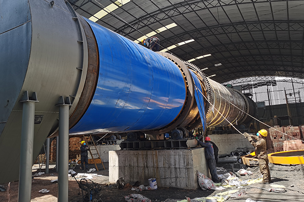 寧夏煤泥烘干機生產線施工實拍現場 寧夏煤泥烘干機生產線施工實拍現場