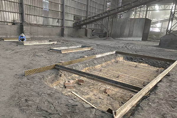 陜西神木煤泥烘干機改造項目基礎建設現場