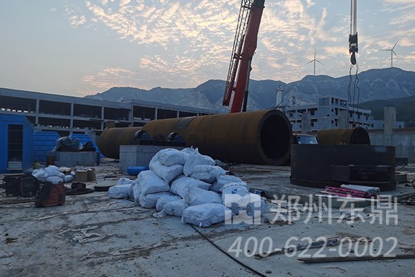 山西運城1500噸煤泥烘干機項目安裝現場